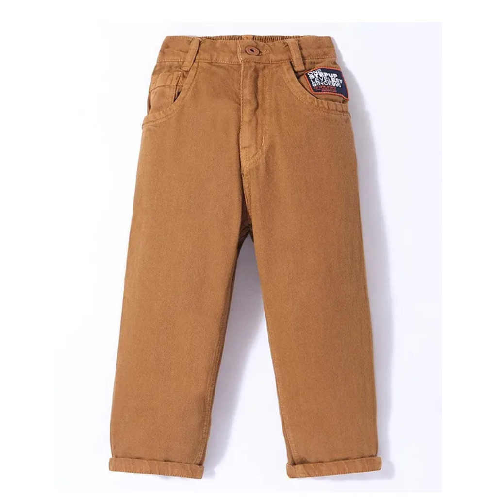 Little Kangaroos 100% Cotton Full Length Jeans Solid Colour