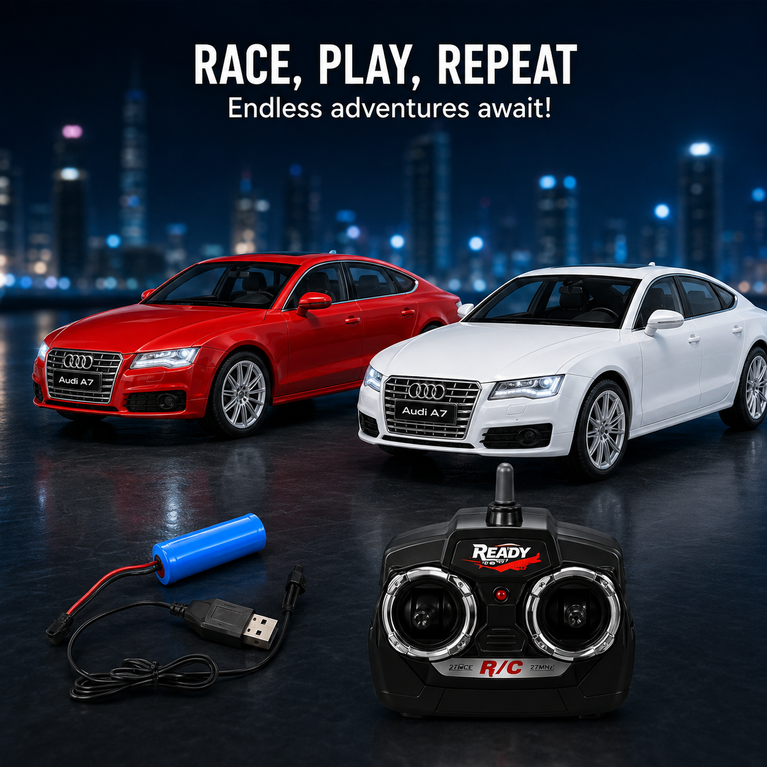 Audi A7 RC Remote Control Car for Kids | Rechargeable Battery | LED Lights | 2.4GHz Wireless Remote