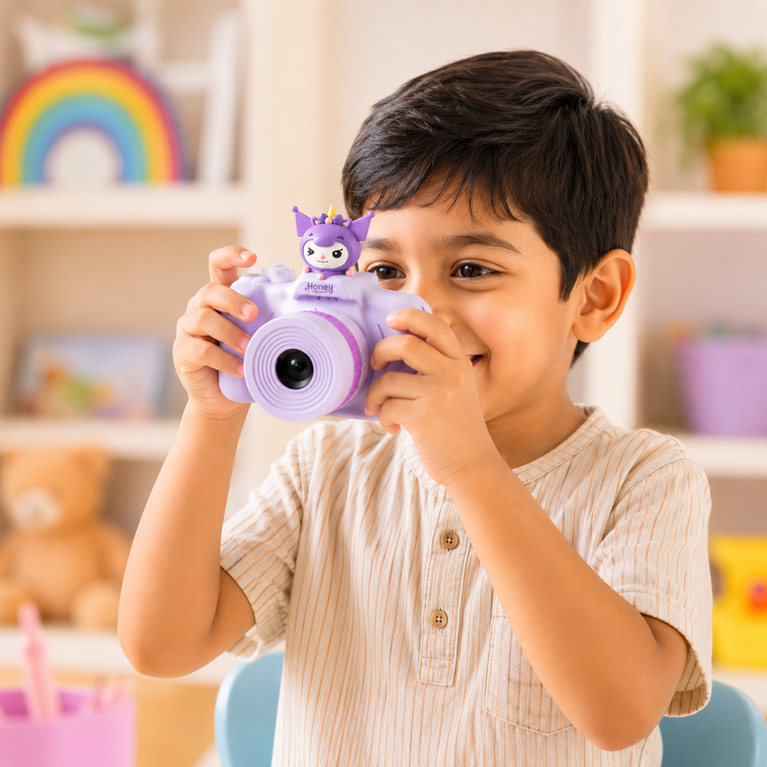 Kids Photo-Talking Digital Camera with Voice Recording & Story Playback – Cute Cartoon Children's Camera Toy