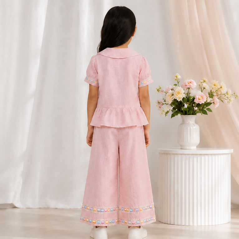 Pretty Pink Peplum Co-ord Set for Girls