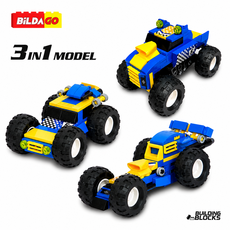 Bildago 3 in 1 X Terrain Viper V2 Sports Car 126 Pieces - SP13423