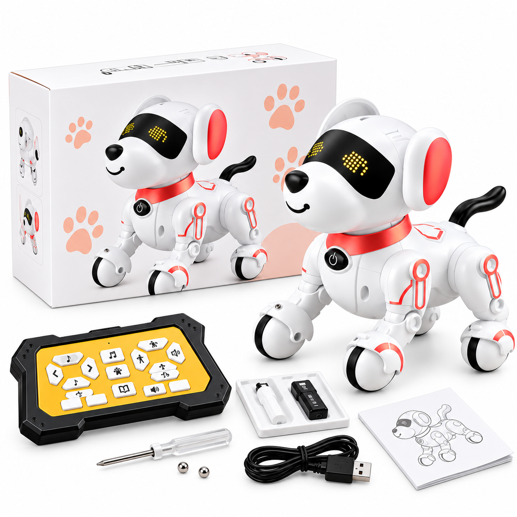 Interactive Robot Dog Toy with Music, Lights and Remote Control