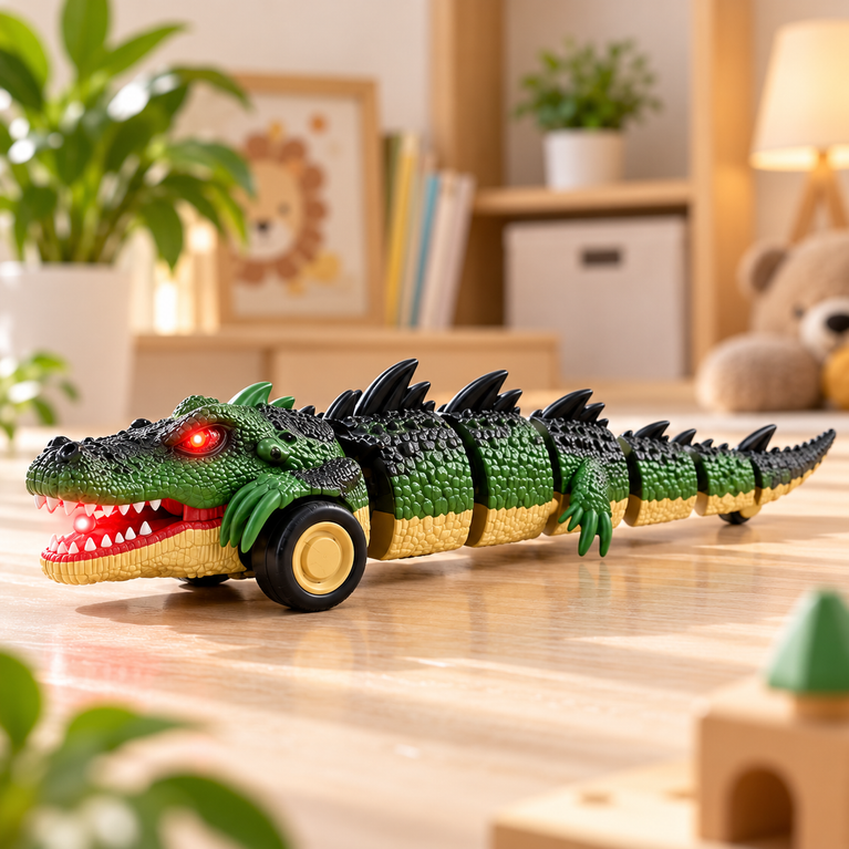 RC Crocodile Toy with Spray Function, LED Lights and Remote Control | 3.7V Rechargeable Battery
