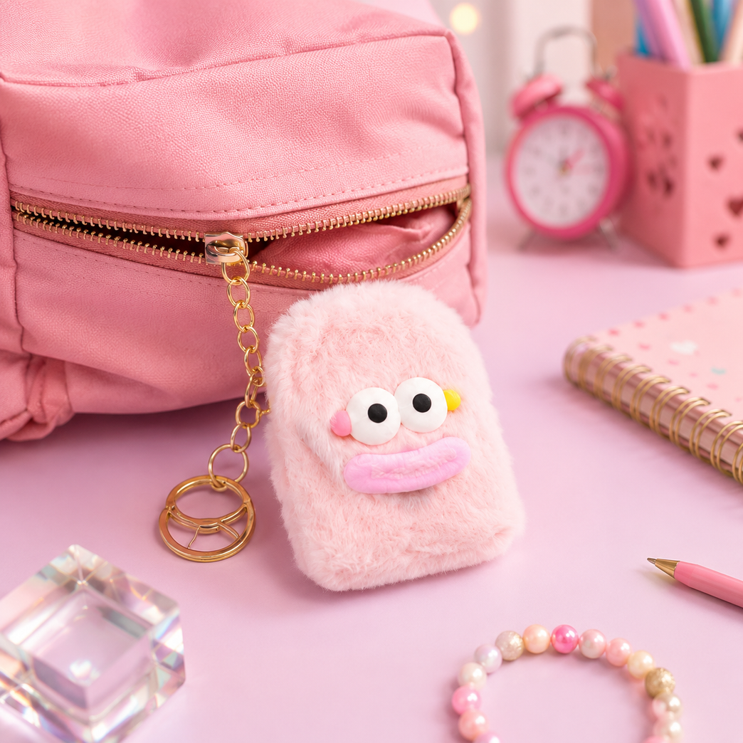 Cute Plush Mini Coin Purse Keychain for Kids