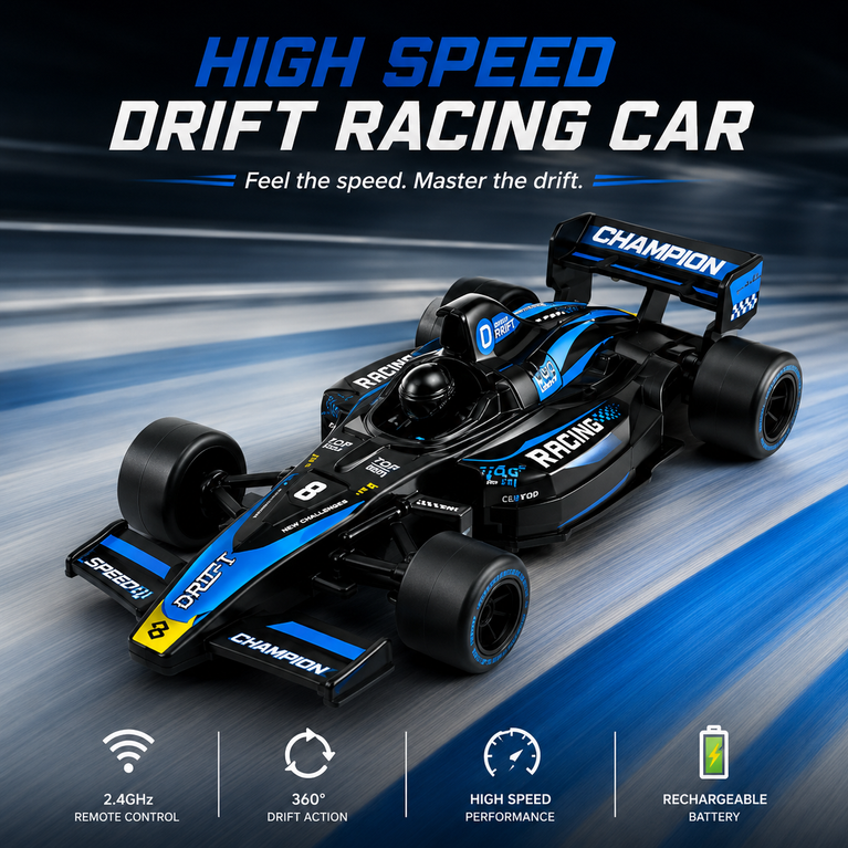 Race Champion 2.4GHz Remote Control Drift Formula Racing Car for Kids | High-Speed RC Car with Drift Tires | Ages 6+
