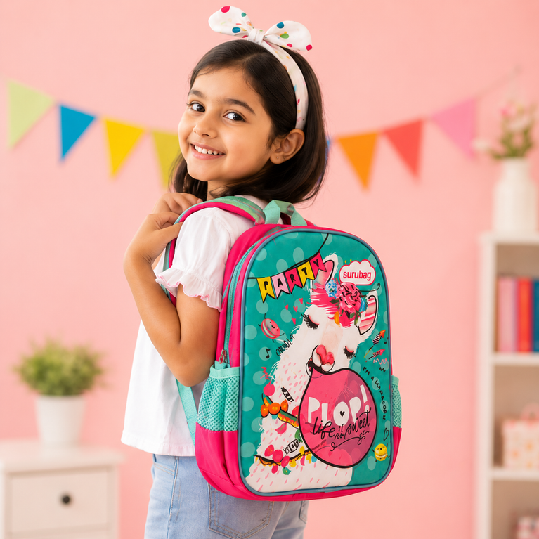 Llama Print Kids School Backpack with Adjustable Straps