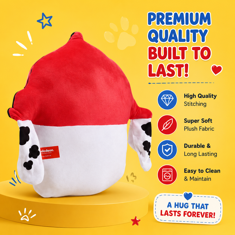 Kids Fire Rescue Puppy Plush Cushion – Soft & Huggable Stuffed Pillow Toy