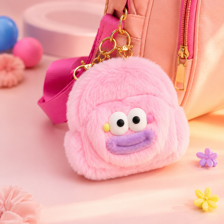Cute Plush Mini Coin Purse Keychain for Kids