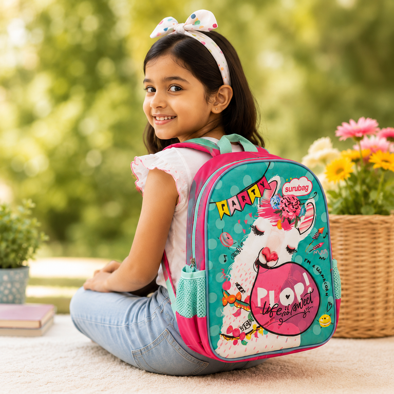Llama Print Kids School Backpack with Adjustable Straps