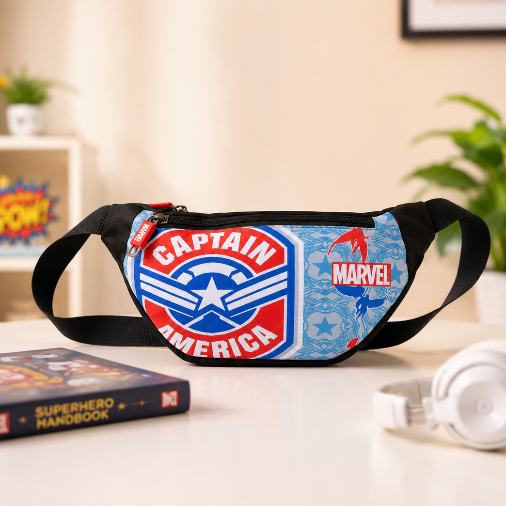 Marvel Superheroes Waist Bag for Kids | Avengers Comic Print Adjustable Fanny Pack