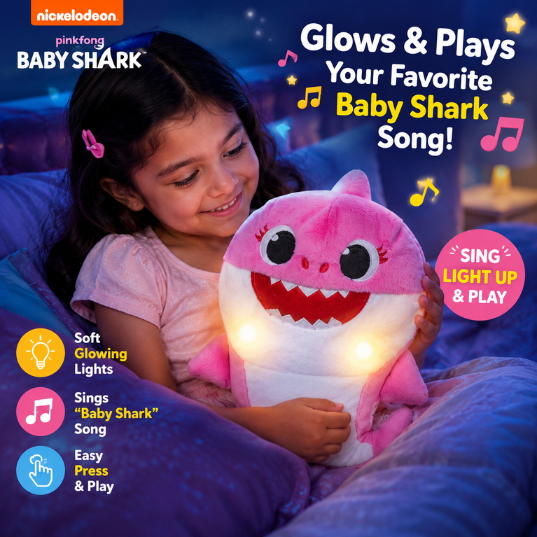 Pink Shark Plush Toy – Soft Ocean Animal Stuffed Toy for Kids