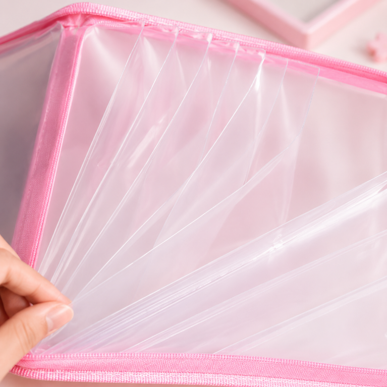 Plastic Document Carry Folder with Handle | A4 Expanding File Bag | Waterproof Portable Art School Organizer
