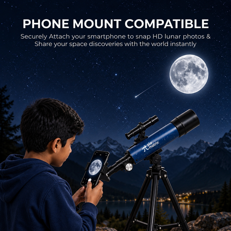 Pie Matrix NEO Refractor Telescope 90X with Phone Mount, Eyepieces & Tripod |Pie Matrix