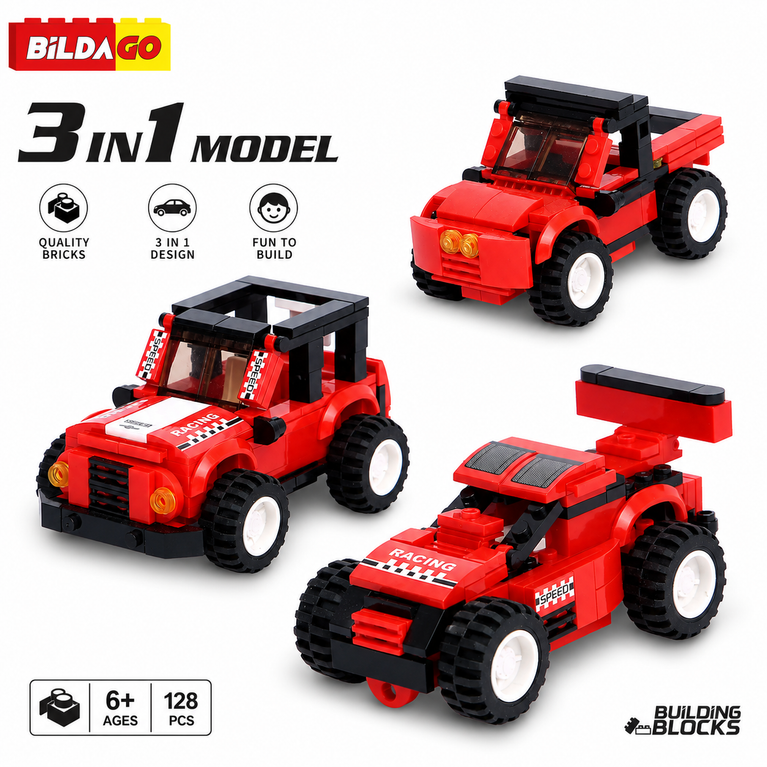 Bildago 3 in 1 Terrain Dune Sports Car 138 Pieces - SP13422