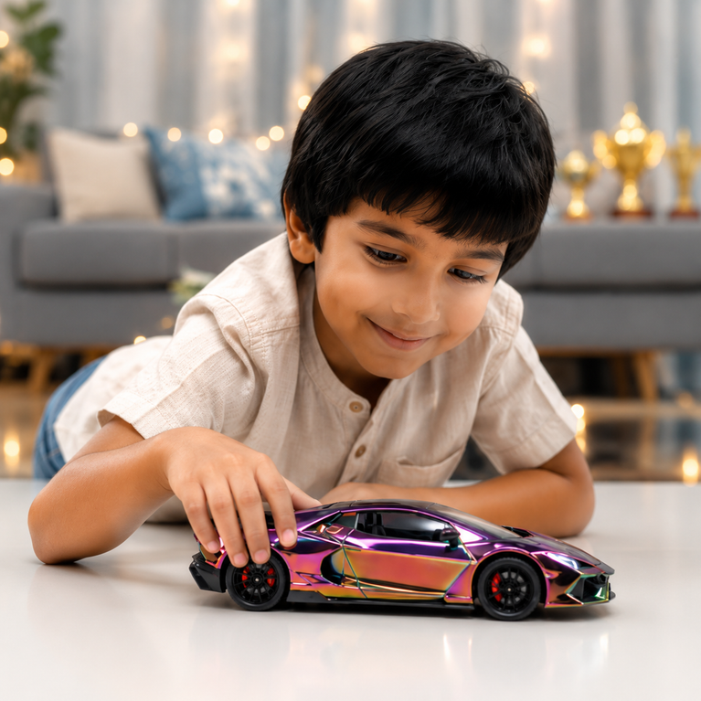 Premium Die-Cast Colour-Shifting Sports Car Toy with Openable Doors & Detailed Interior for Kids