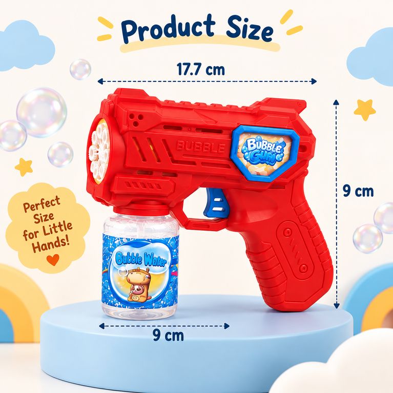 Bubble Gun Toy with Bubble Water | Battery-Operated Bubble Blaster