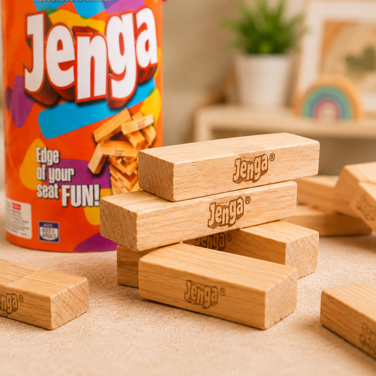 Wooden Tumbling Tower Block Game for Kids & Family | Classic Stacking & Balancing Game with Storage Bucket | Educational STEM Toy | 54 Wooden Blocks | Ages 6+