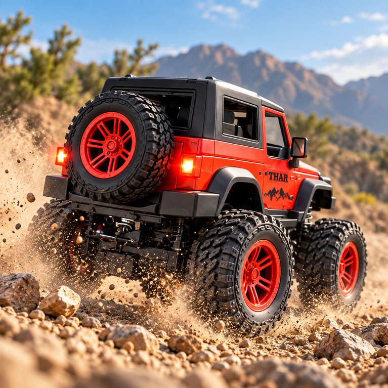 RC Off-Road Jeep with LED Lights, Shock Absorbers and USB Charging