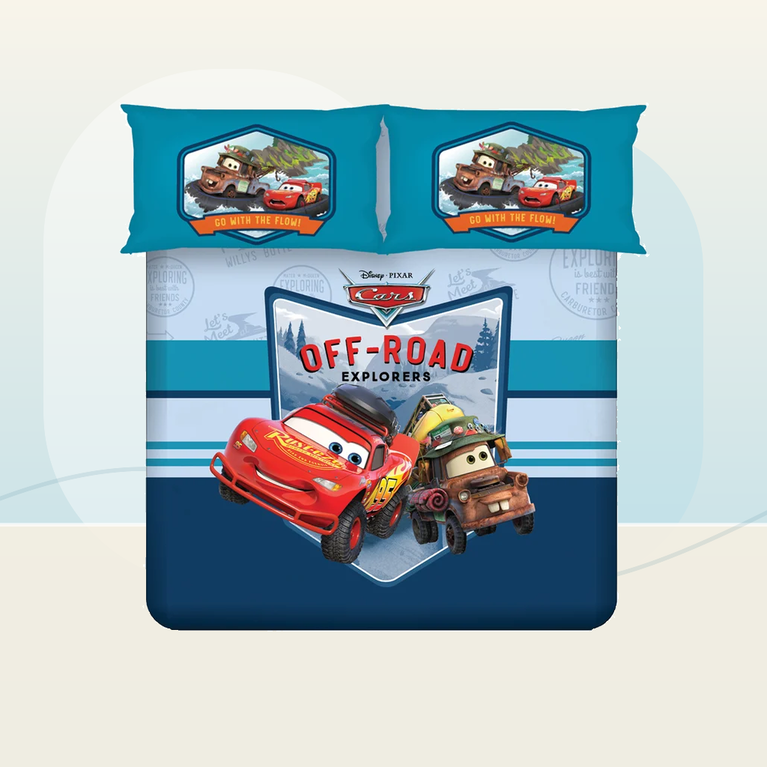 Disney Pixar Cars Digital Printed 300TC Cotton Bedsheet (Off Road)