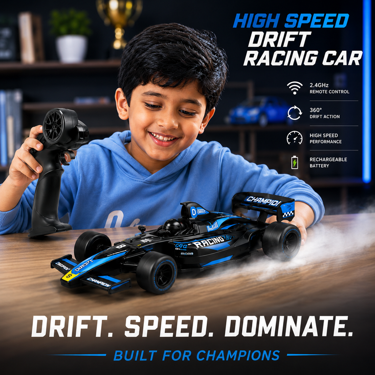 Race Champion 2.4GHz Remote Control Drift Formula Racing Car for Kids | High-Speed RC Car with Drift Tires | Ages 6+
