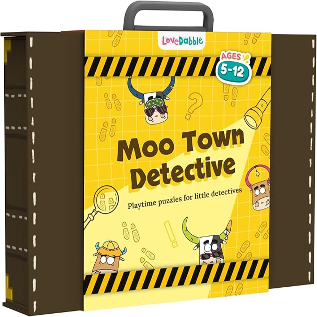 Moo Town Detective Puzzle Kit for Kids (Ages 5–12) | Interactive Mystery Game & Brain Teaser Activity Set | Educational STEM Learning Toy
