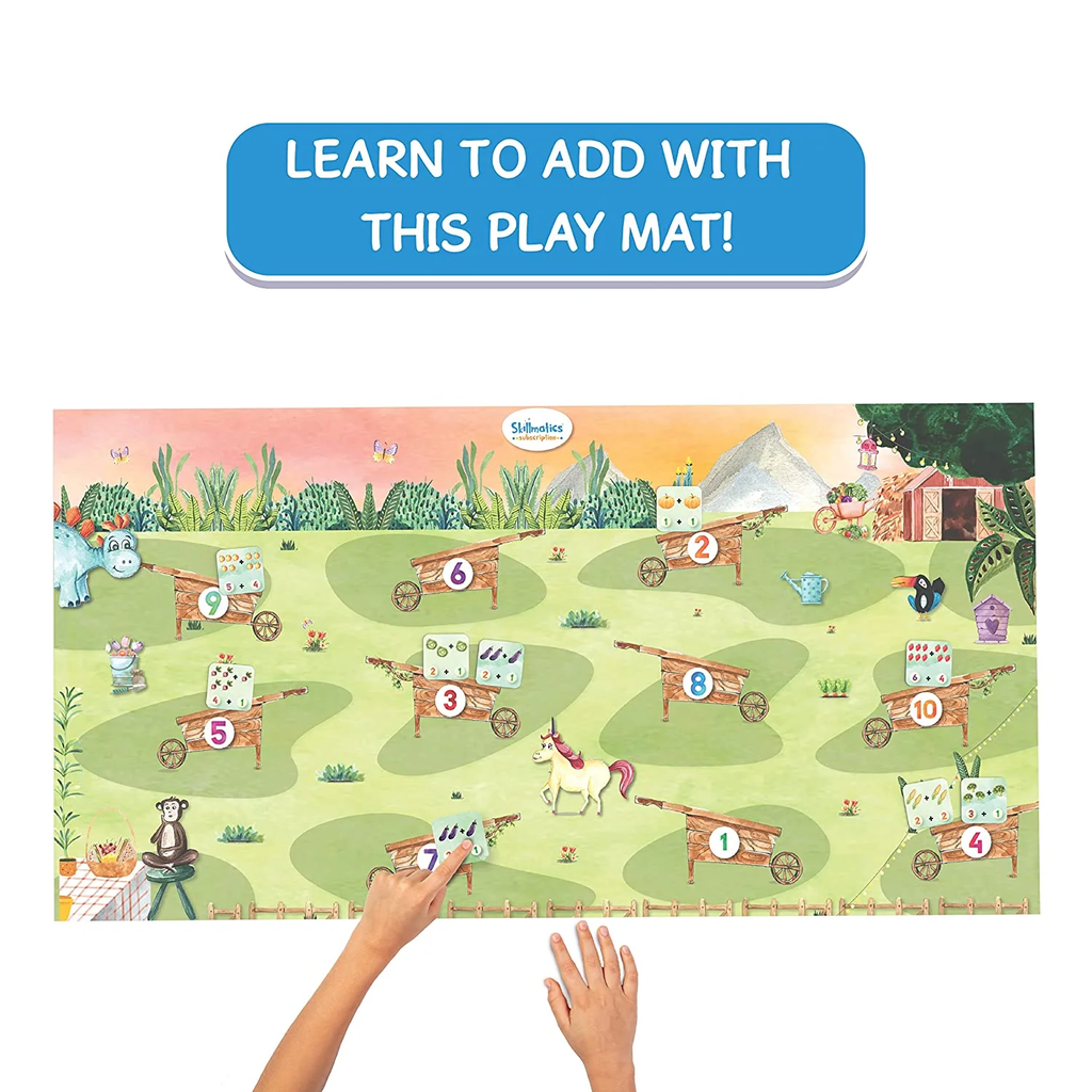 Skillmatics Preschool Counting Carts Educational Math Game for Kids | Learn Addition with Cloth Play Mat | Counting &amp; Number Activity | Ages 4–7 Years