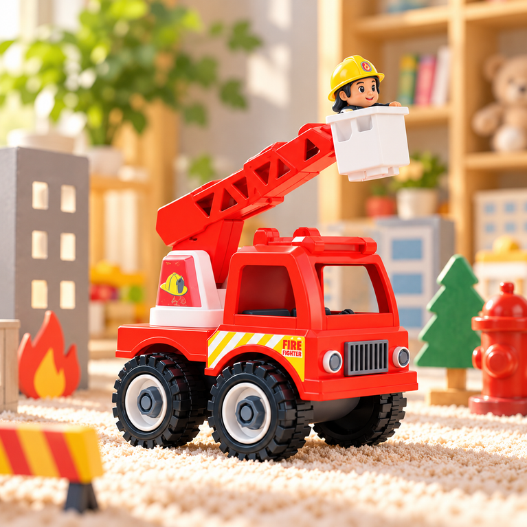 Mighty Machines Buildables Sky Lift Fire Truck Toy for Kids