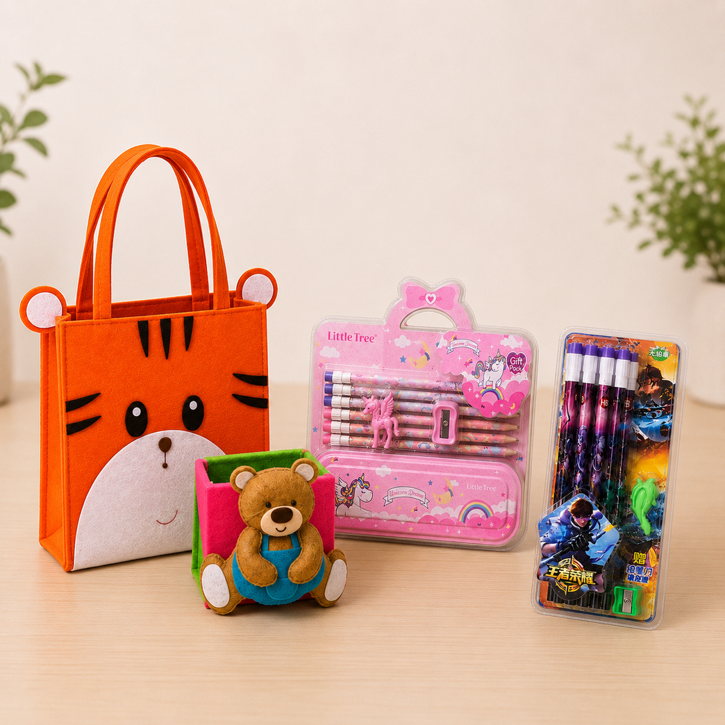 4-in-1 Kids School Essentials Bundle | Stationery Gift Set for Children