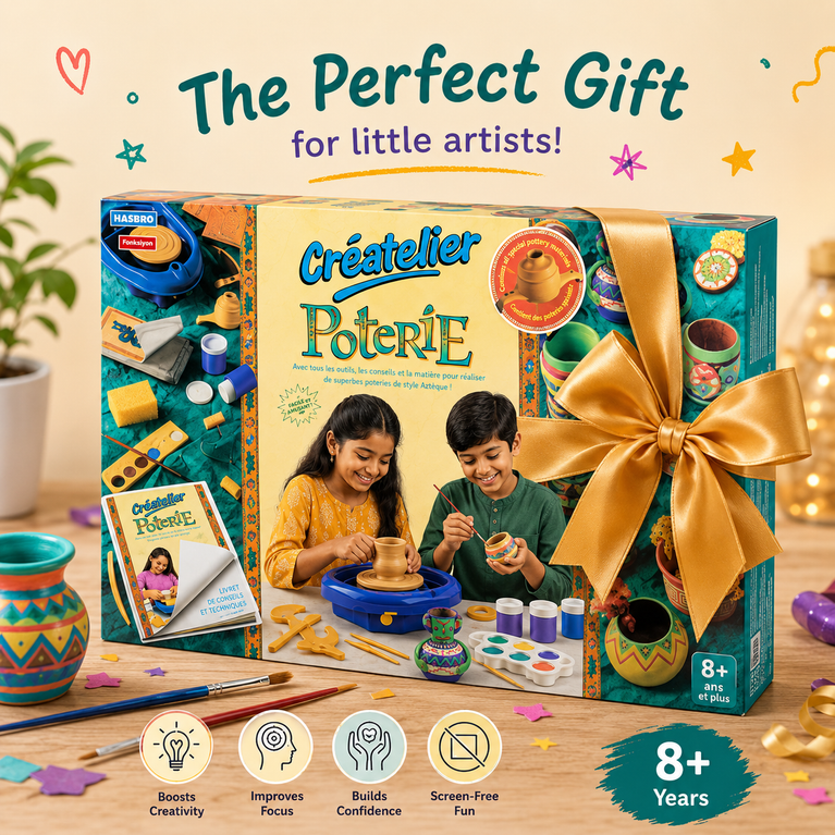 Pottery Wheel Art & Craft Kit for Kids | DIY Pottery Making & Painting Set | Creative Educational Toy (8+ Years)