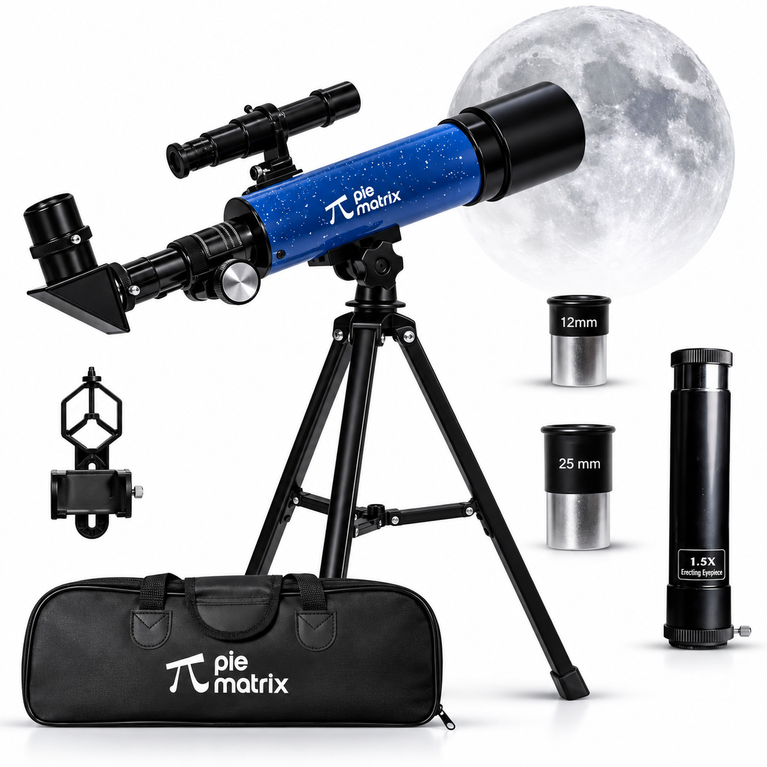 Pie Matrix NEO Refractor Telescope 90X with Phone Mount, Eyepieces & Tripod |Pie Matrix
