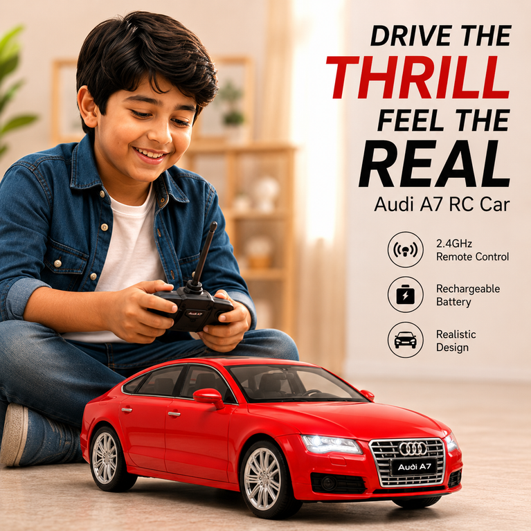 Audi A7 RC Remote Control Car for Kids | Rechargeable Battery | LED Lights | 2.4GHz Wireless Remote