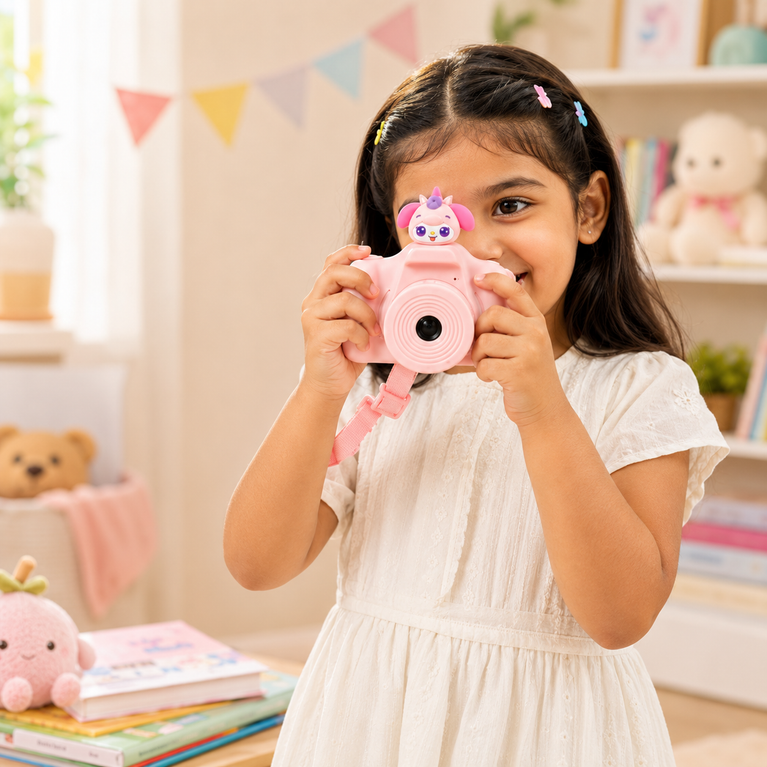 Kids Photo-Talking Digital Camera with Voice Recording & Story Playback – Cute Cartoon Children's Camera Toy