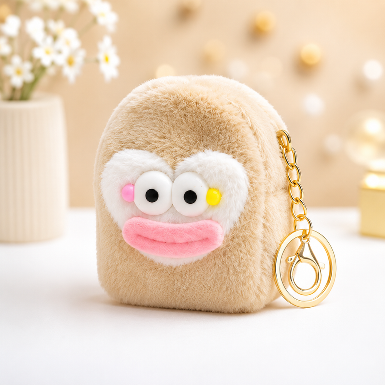 Cute Plush Mini Coin Purse Keychain for Kids