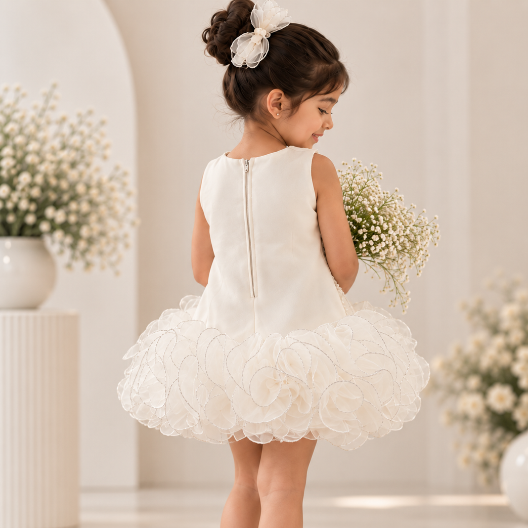 3D Floral Party Dress | Elegant Sleeveless Dress