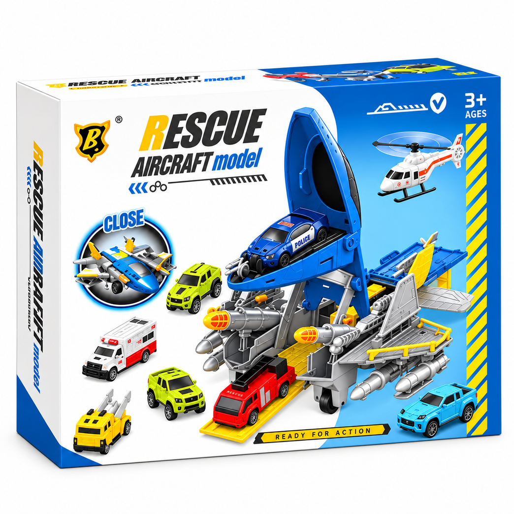 Rescue Aircraft Carrier Toy Set for Kids | Vehicle Playset