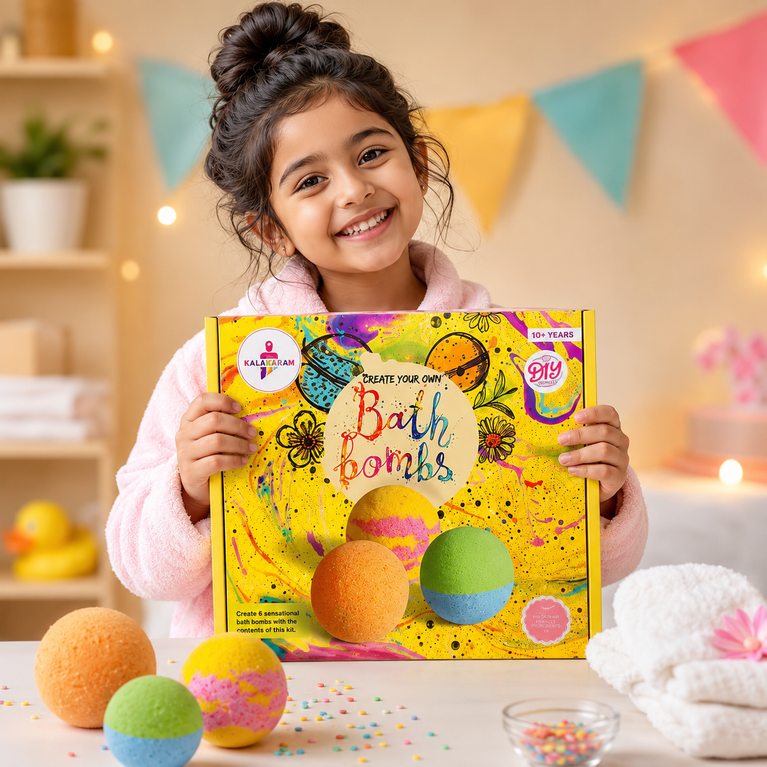 KALAKARAM DIY Bath Bomb Making Kit for Kids | Creative STEM Activity &amp; Craft Kit