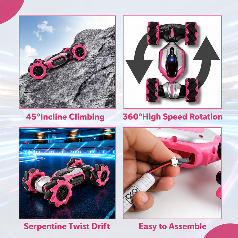 360° RC Stunt Drift Car for Kids – Rechargeable Remote Control Toy Car