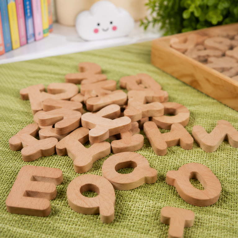 Wooden English Alphabet Puzzle Board for Kids | Montessori ABC Letter Learning Educational Toy
