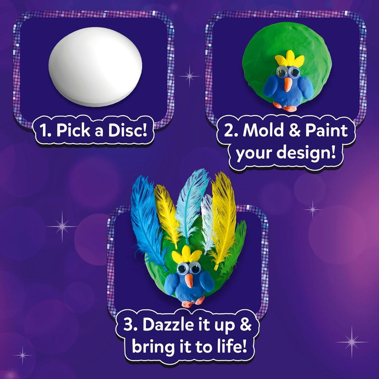 Skillmatics Disc-O Art Mess-Free Ceramic Disc Painting &amp; Craft Kit for Kids | 8 Ceramic Discs with Drip-Free Paint Markers &amp; Decorations | Ages 4–12 Years