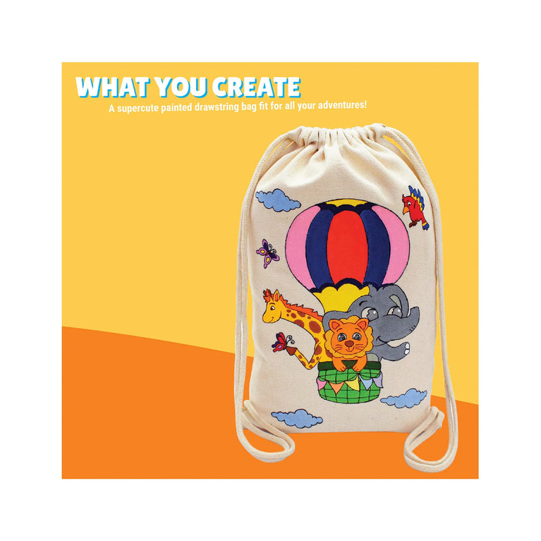KALAKARAM Paint Your Own Drawstring Bag DIY Art &amp; Craft Kit for Kids | Creative Painting Activity Set