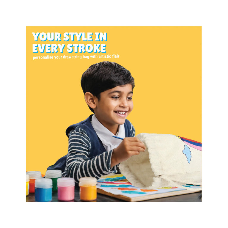 KALAKARAM Paint Your Own Drawstring Bag DIY Art &amp; Craft Kit for Kids | Creative Painting Activity Set