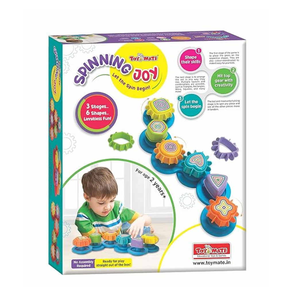 Toymate Spinning Joy - A Shape ‘N’ Spin Gear Sorter. A Developmental Activity Toy for Kids Ages 2-4+