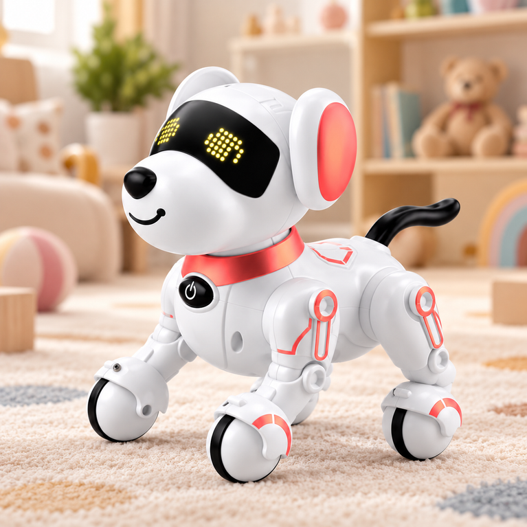 Interactive Robot Dog Toy with Music, Lights and Remote Control