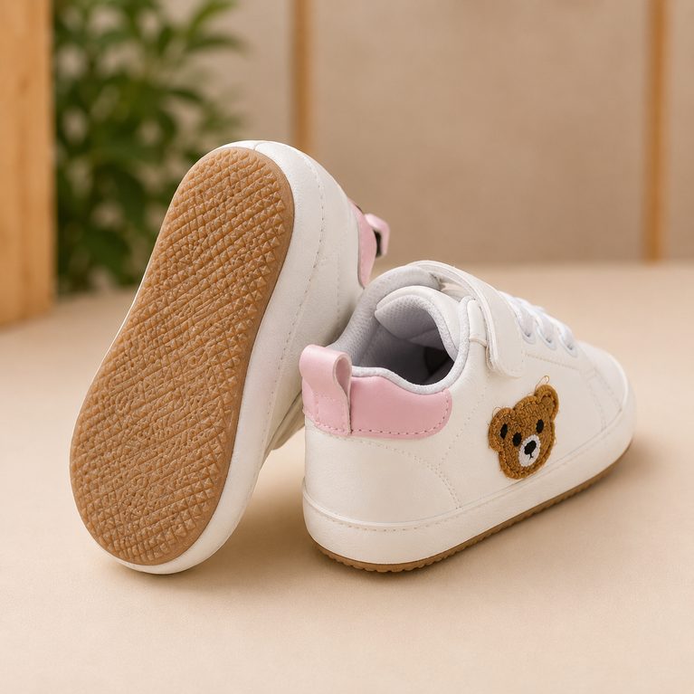 Tiny Steps Teddy Baby Sneakers – Soft Sole Velcro Walking Shoes for Infants & Toddlers