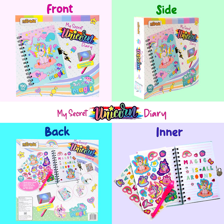 Unicorn Scrapbook Craft Kit for Kids | DIY Art & Craft Scrapbooking Set (430+ Pieces) | Creative Activity Kit for Girls