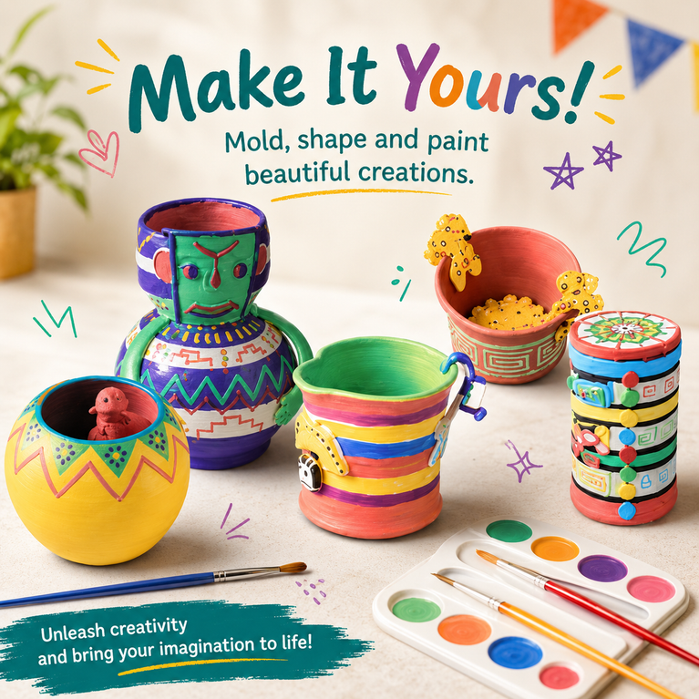 Pottery Wheel Art & Craft Kit for Kids | DIY Pottery Making & Painting Set | Creative Educational Toy (8+ Years)