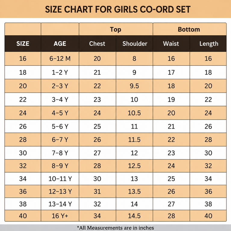 Rustic Brown Skirt Co-ord Set for Girls