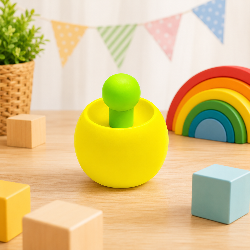 Wooden Spinning Top Toy for Kids – Montessori Sensory Learning Toy, Colorful Hand-Spun Tops for Toddlers & Preschoolers