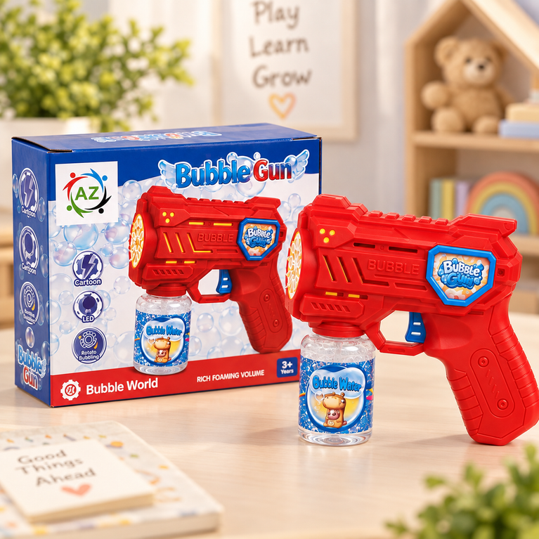 Bubble Gun Toy with Bubble Water | Battery-Operated Bubble Blaster