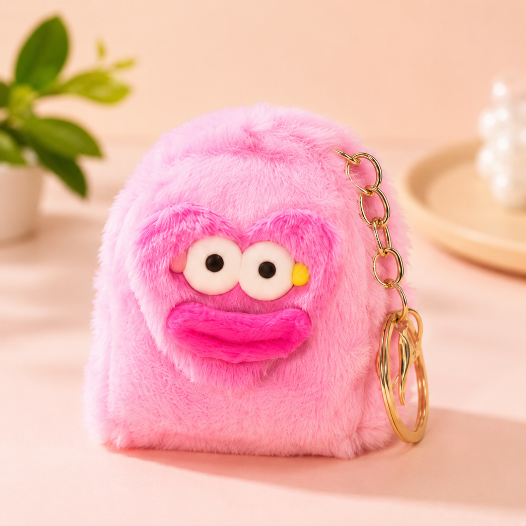 Cute Plush Mini Coin Purse Keychain for Kids
